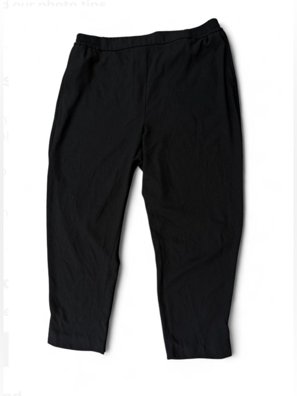 Anthropologie Black Pull-on Trousers Relaxed Fit Cropped Ankle L Clean Girl